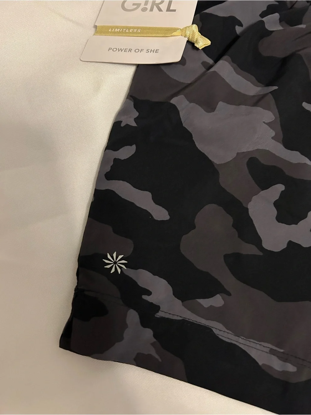 Athleta Black & Gray Camo Performance Shorts